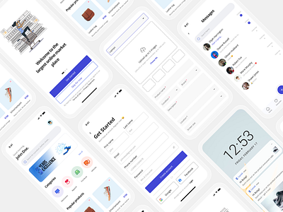 Online marketplace design illustration onboarding shopping ui ux visual