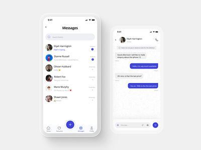 Chat Feature application chat design messages ui ux visual