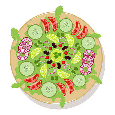 Vector illustration of green salad