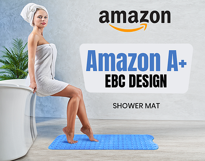 Amazon A+ EBC Design for Shower Mat a content a content amazon amazon banner design branding design ebc ebc amazon ebc design ecommerce enhanced branding content graphic design graphic designing post design product branding shopify social media post