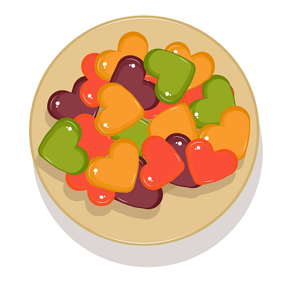 Vector illustration of chewy jelly candy fruit