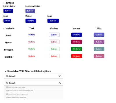 Buttons and Variants animation graphic design illustration prototype ui ux visual design wireframe