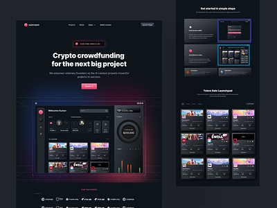 LaunchPad cryptocurrency design illustration presently ui ux visuals web web3