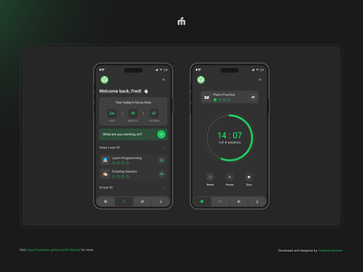 FM Daily UI • Day 14 daily ui fmui pomodoro timer ui ux web design