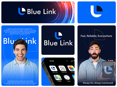 Blue Link Wifi Logo Design Concept branding company logo cryptologo design graphic design icon letter lb logo logo logo design logos mark modern logo startup logo tech logo trendy logo wifi logo