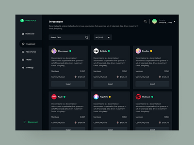 Dao Investment Page cryptocurreny dao design illustration investement presently ui ux web