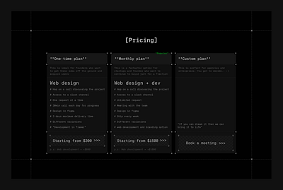 Pricing section 💫- analogue studio awward site design studio ui ux web web design website website design