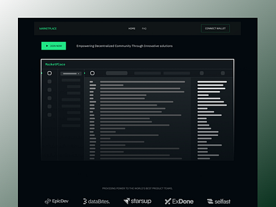 MarketPlace (Decentralized Platform) cryptocurrency dao decentralized platform design exchange illustration landing page presently ui visuals web web3