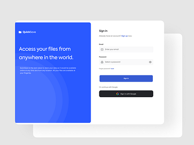 Sign In design file file storage illustration login presently quicksave storage ui ux web