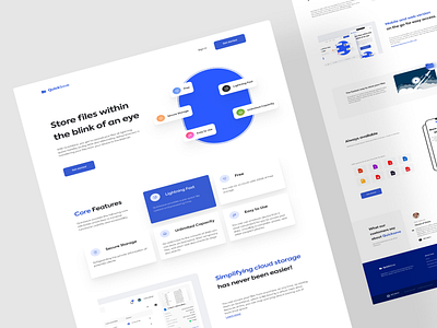 Quick Save (My Space) design file illustration landing page presently storage ui ux visuals web