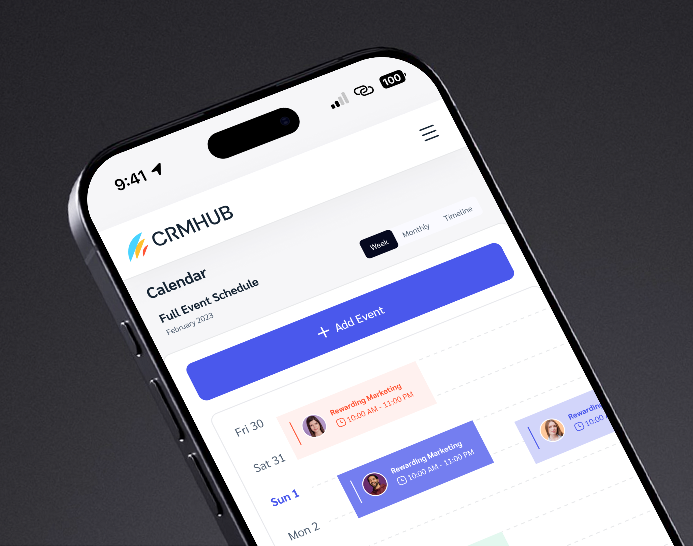 CRM Mobile App Design app app design calender calender app crm crm app crm mobile app event mobile mobile app mobile app design plan schedule smart calender ui design