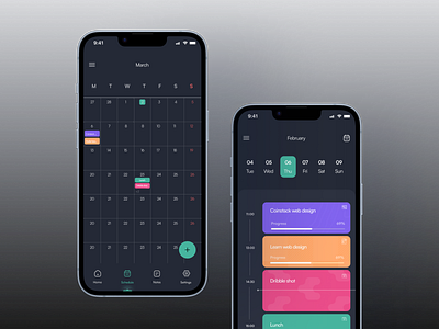 Calendar Page application calender design illustration management presently time ui ux