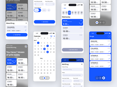 Medical Mobile App. Taking pills app medical mobile app pills ux