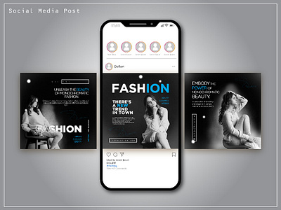 Social Media Post - Monochromatic Fashion design fashion graphic design illustrator indesign photoshop social media post trend vector