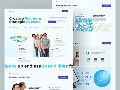 Ai Creative Strategic For Brander - Landing Page agency ai creative dashboard header homepage landing page layout minimal startup ui ui design uiux web design website