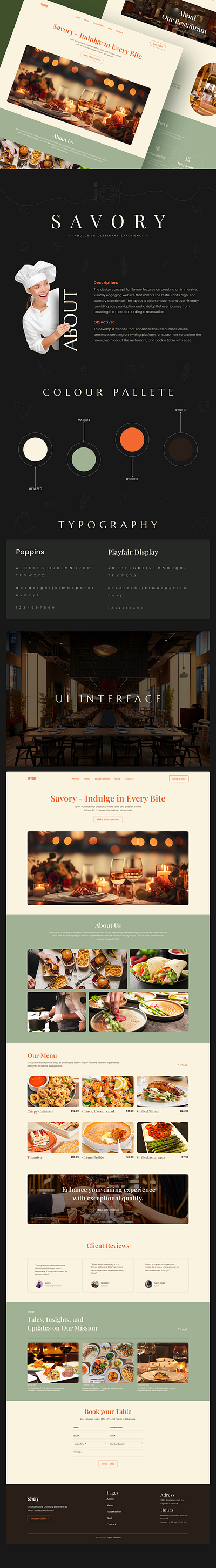 Savory - Restaurant Landing Page cuiniue cuisine landing page figma food online table reserver photoshop restaurant restaurant landing page ui ux web design