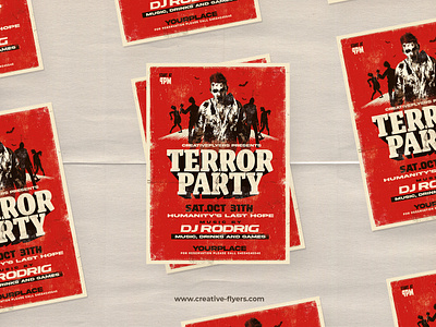 Terror Party Poster Design creative creativeflyer creativeflyers design flyer templates graphic design grind house halloween party halloween poster horror illustration movie poster photoshop planet terror poster terror poster