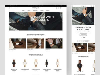 Watch eCommerce website design ecommerce landing page fashion fashion shop landing page design mobile app mobile responsive responsive design shopify shopify store store design ui design ui kit ux design watch ecommerce watch website web app web application web store williamhaiken