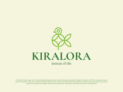 Kiralora Resort Logo , Birds and Leaves and Flowers. unused logo bird bird logo brand identity branding holiday identity logo logo design logodesigner logos logotype minimalist bird nature resort resort logo tourism travel trip vacation villa