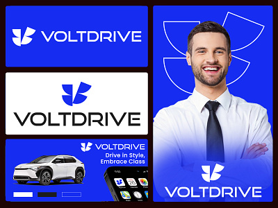 VoltDrive Electric Car Vehicle Logo Design Concept brand logo branding car logo creative logo eco logo electric car logo electric vehicle logo graphic design icon logo logo design logos mark modern logo trendy logo vehicle logo