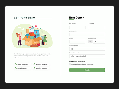 Donate today! Registration page for Donation / Charity campaign charity clean crowfunding design donate donation financial financial website form funding funds humanity modern registration form sign in sign up uxui web design website design