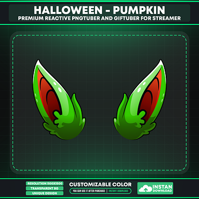 Vtuber Accessories Ears Halloween Pumpkin - Vtuber Accessories halloween accessories