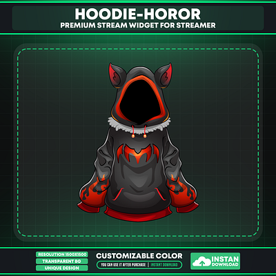 Vtuber Accessories Black Hoodie - Vtuber Accessories halloween accessories