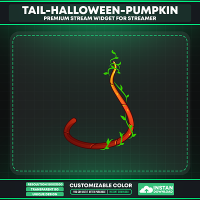 Vtuber Accessories Tail Halloween Pumpkin - Vtuber Accessories tail vtuber tailaccessory