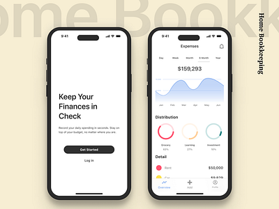 Home Bookkeeping App app bookkeeping finance mobile ui