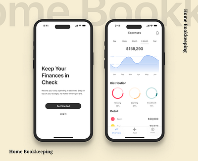 Home Bookkeeping App app bookkeeping finance mobile ui