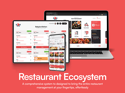 Restaurant Ecosystem app cashier design food kds mobile pos register restaurant tablet trending ui ux waiter website