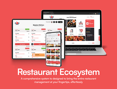 Restaurant Ecosystem app cashier design food kds mobile pos register restaurant tablet trending ui ux waiter website