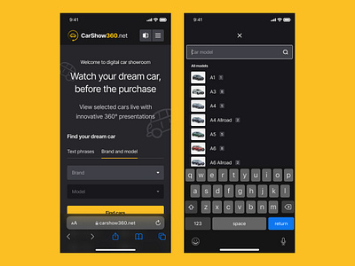 Digital Car Showroom 360 app automotive car mobile showroom ui ui design website