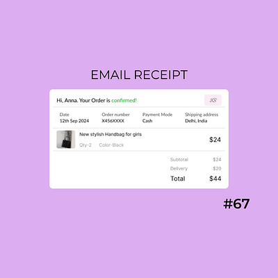 Daily UI Day-67/100:Email Reciept dailyui designchallenge designing ui uiuxdesign ux