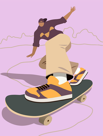 Skateboarder board extreme ill illustration skateboarder vector