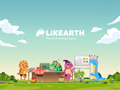 Likearth Studio, Hello world! dino dinosaurs illustration vector