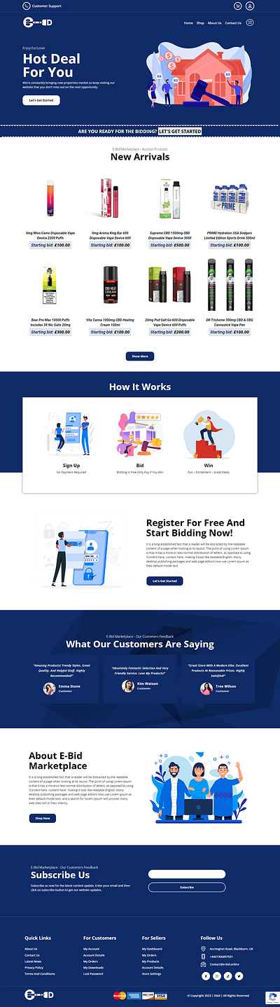E-Bid Marketplace web designing web development