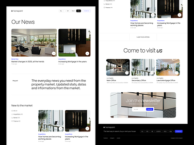 News & Blog Page blog creative design landing landing page news properties real estate ui ux web website