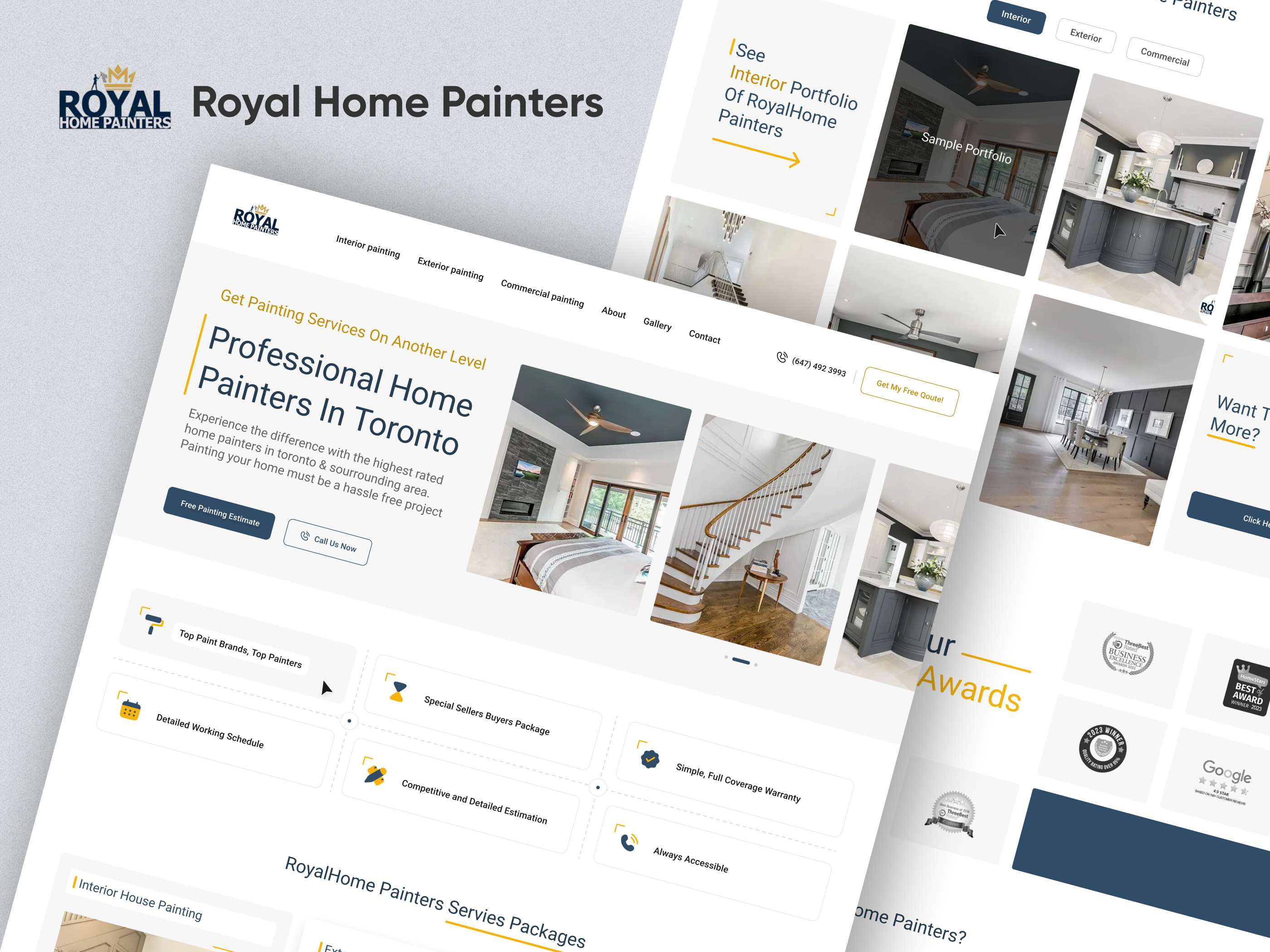 Royal Home Painters design figma home page landing page product design redesign ui uiux ux web website