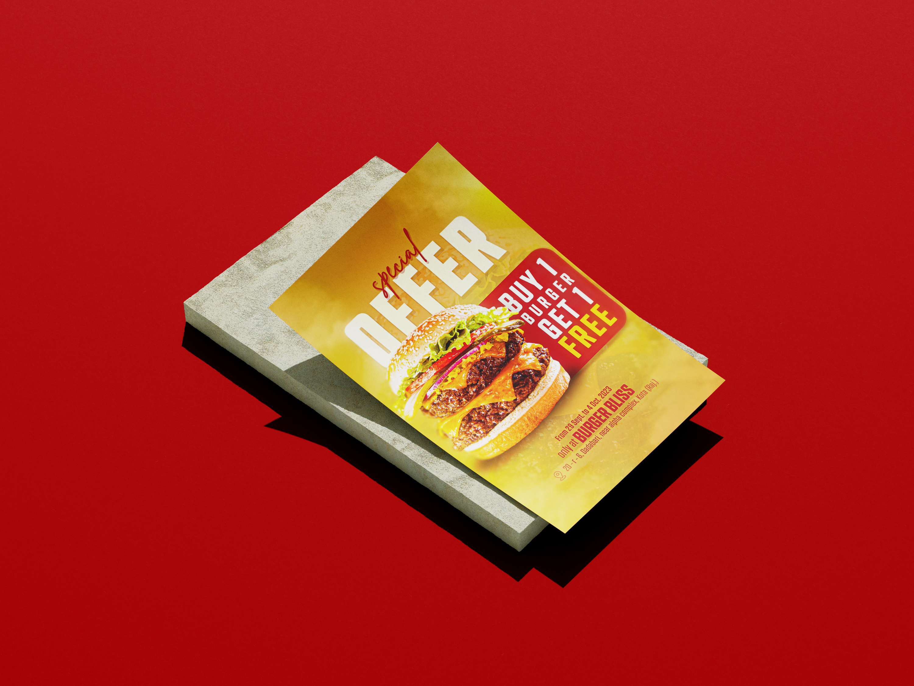 Offer Poster - BOGO bogo offer burger flyer burger post design dribbble flex flyer graphic design illustration illustrator indesign photoshop social media