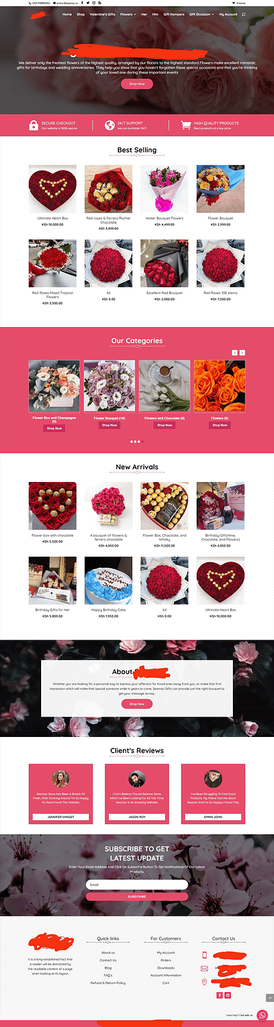 Seamac Online Flower Store web designing web development