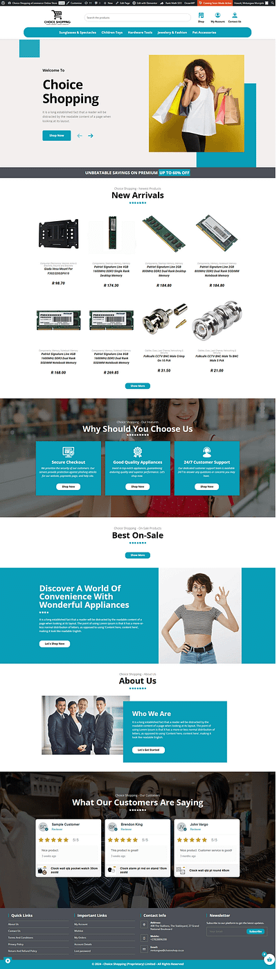Choice Shopping Online Store web designing web development