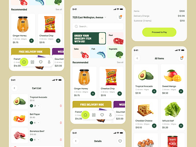 Grocery Delivery App app design app design concept authentic food app branding concept design food delivery app grocery app grocery app design grocery delivery app grocery mobile app mobile app ui ui design uiux visual design zayma