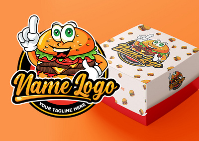 BURGER RESTAURANT LOGO burger burger food burger logo burger restaurant logo cartoon burger food graphic design illustration logo mascot logo restaurant vector