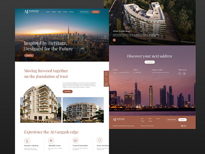 AJ Gargash Development Company Website Design design typography ui vector