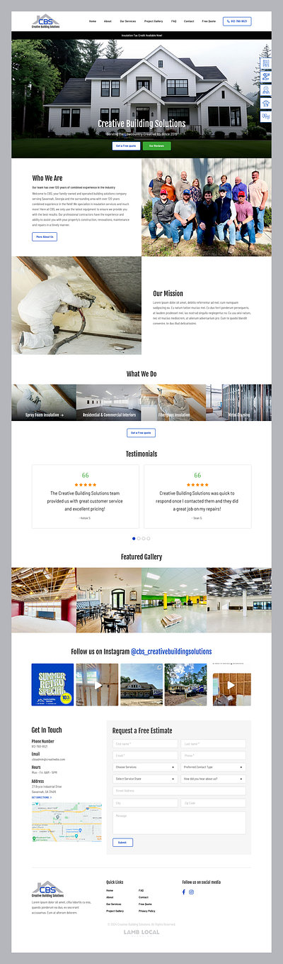Creative Building Solutions (V2) // Web Design construction home house insulation interior property renovation web design