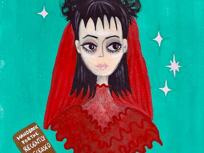 Lydia Deetz Original drawing acrilic colors art work beetlejuice fantart illustrations original drawing tim burton