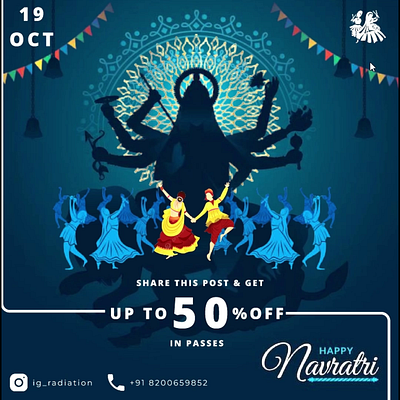 Navratri Celebration - Festive Event Promotion Design animation dribbbledesign event promotion festival design festival offer garba dance indian culture navratri offer poster design ui ux