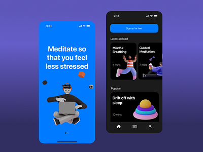 Peaceful App app design interface ui