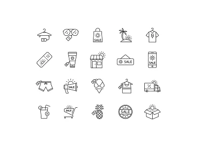 Summer Sale Icons icon icon design icon set icons sale summer summer icons summer sale summer sale icon vector icon